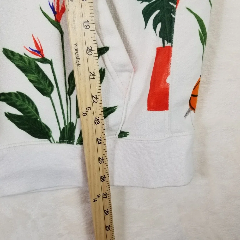 Nike Mens Sportswear Botanical Basketball Plant Print‎ Hoodie White Medium